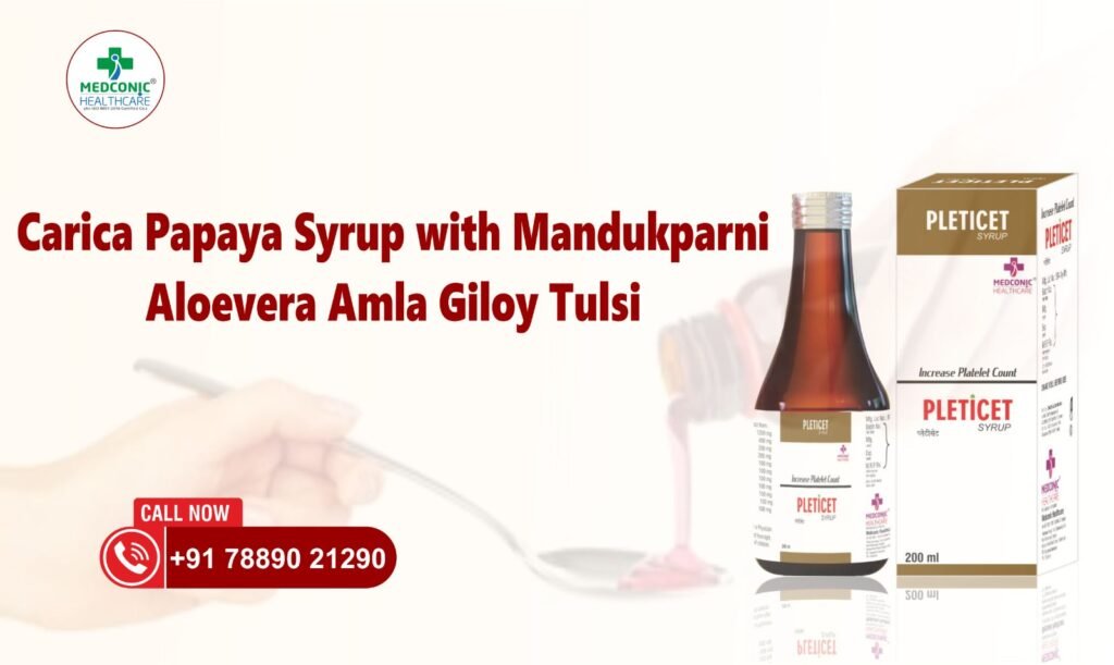 Carica Papaya Syrup with Mandukparni, Aloe Vera, Amla, Giloy, Tulsi