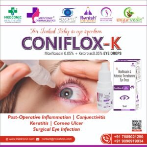 CONIFLOX K - MOXIFLOXACIN 05% KETOROLAC 05%