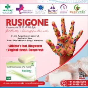 RUSIGONE SOAP- KETACONAZOLE 2% SOAP WITH ZPTO 1%