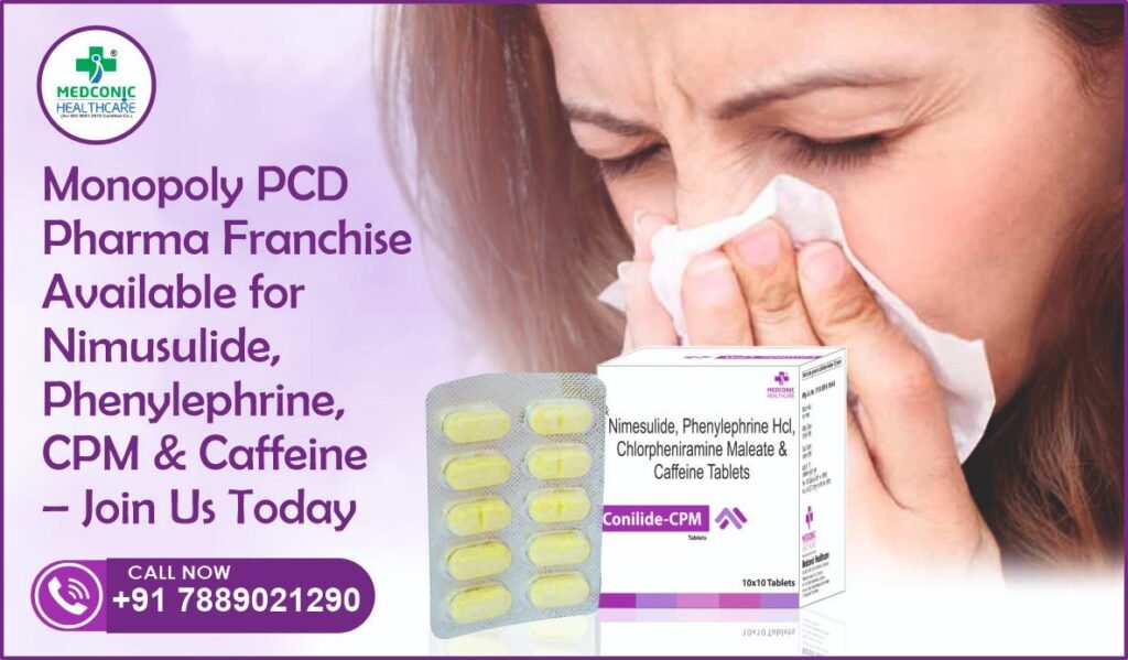 Conilide CPM - NIMESULIDE 100MG PHENYLEPHRINE 10MG CPM 5MG CAFFEINE 30MG